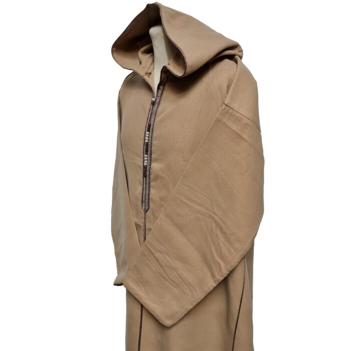 Super Warm Moroccan Winter Cashmere Wool Blend Beige Hooded Thobe Jubba Djellaba (20)