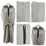 Super Warm Off White Grey Moroccan Cashmere Winter Wool Blend Thobe Djellaba