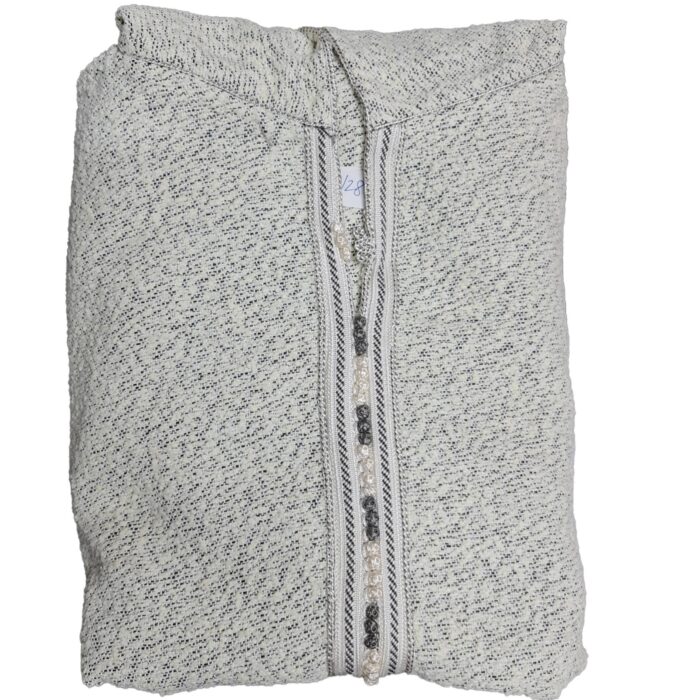 Super Warm Off White Grey Moroccan Cashmere Winter Wool Blend Thobe Djellaba (2)