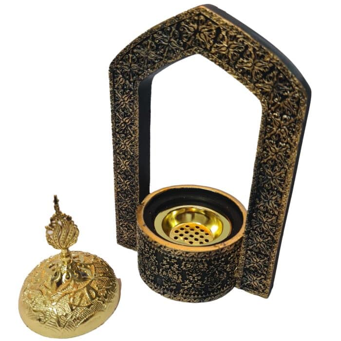 Td275 Ceramic Incense Burner Bakhoor Burner High Quality Magnetic Top Black White (5)