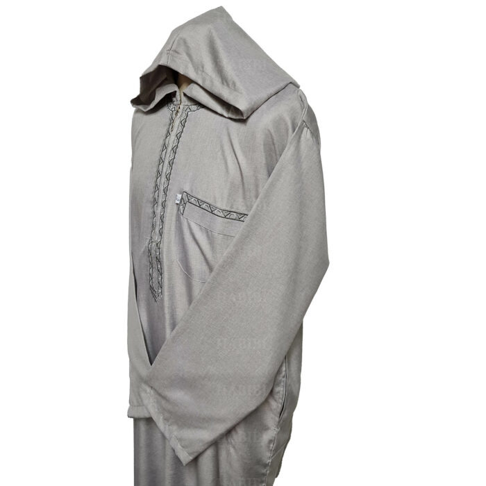 Thbe 002 Habibicollections Thbe Light Grey002 Men Moroccan Long Sleeves Thobes0418 180243