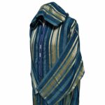Turqbluctnhd 001 Men's Moroccan Turquoise Blue Gold Cotton Hooded Thobe Jubba Djellaba (68)