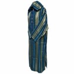 Turqbluctnhd 001 Men's Moroccan Turquoise Blue Gold Cotton Hooded Thobe Jubba Djellaba (69)