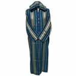 Turqbluctnhd 001 Men's Moroccan Turquoise Blue Gold Cotton Hooded Thobe Jubba Djellaba (70)