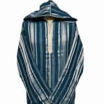 Turqbluctnhd 002 Men's Moroccan Turquoise Blue Silver Cotton Hooded Thobe Jubba Djellaba (66)