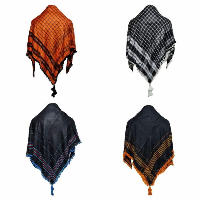 Unisex Cotton Black Multicolored Arab Head Scarf Wrap Arafat Keffiyeh Yashmagh