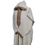 Unisex Moroccan Cotton Blend Cream Hooded Thobe Djellaba Jubba (4)
