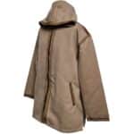 Unisex Moroccan Hooded Cashmere Wool Blend Winter Baja Jerga Jacket Beige (1)