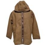 Unisex Moroccan Hooded Cashmere Wool Blend Winter Baja Jerga Jacket Brown (2)