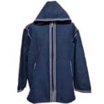 Unisex Moroccan Hooded Cashmere Wool Blend Winter Baja Jerga Jacket Navy (2)