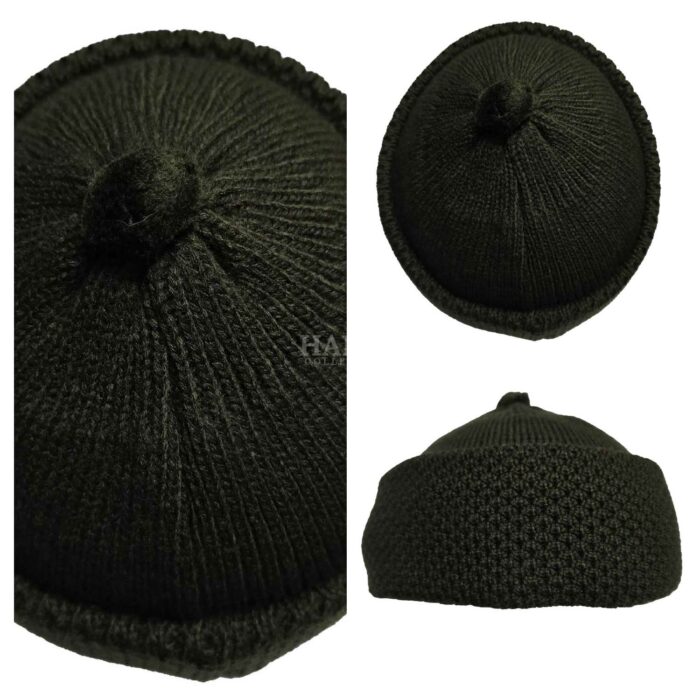 Unisex Super Warm Thick Kufi Turkish Winter Hat Skull Cap Topi Wool Blend Bubble (4)