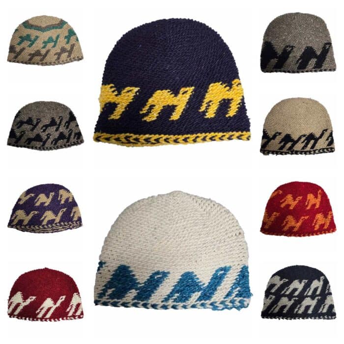 Unisex Winter Multicoloured Beanie Moroccan100% Hand Knitted Wool Hats