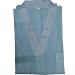 Vneckkhl 014 Moroccan Short Sleeve V Neck Blue Multi Coloured Thobe Jubba Kandora