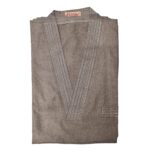 Vneckkhl 015 Men Moroccan Short Sleeve V Neck Beige Thobe Jubba Kandora