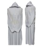 Volkwht 003 White Moroccan Hooded Long Sleeve Thobe Djelleba (1)