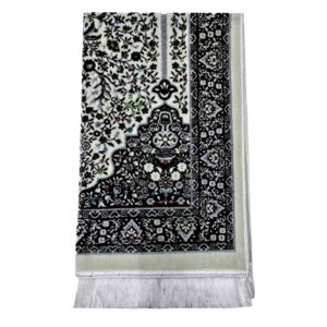 Beautiful Black Vase Floral Prayer Mat - Design 12