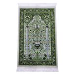 Beautiful Light Green Vase Floral Prayer Mat