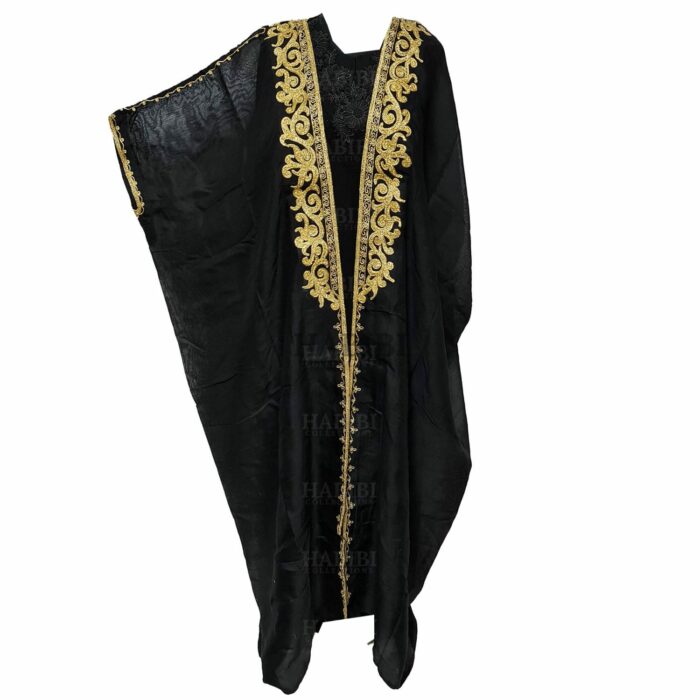 Wmnbsht 003 Women's 3 Quarter Sleeve Arabian Bisht Black Cloak Arab Dress Thobe Islam Robe Eid 0528 172728