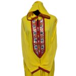Wmnctnhd 002 Women's Moroccan Hooded Long Sleeve Yellow Cotton Djellaba Kaftan (6)