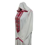 Wmnctnhd 005 Women's Moroccan Hooded Long Sleeve Cream Off White Cotton Djellaba Kaftan (4)