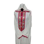 Wmnctnhd 005 Women's Moroccan Hooded Long Sleeve Cream Off White Cotton Djellaba Kaftan (6)