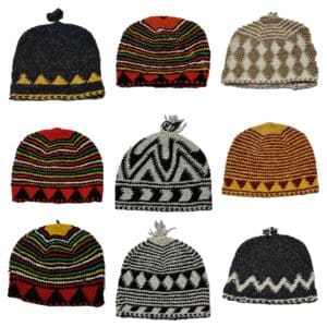 Woolht 9878 Unisex Moroccan Hand Knitted Wool Hats 100% Hand Knitted Wool.made In Morocco