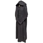 Woolnorml 0021 Moroccan Dark Grey Wool Blend Long Sleeve Hooded Jubba Thobe Djellaba(4)