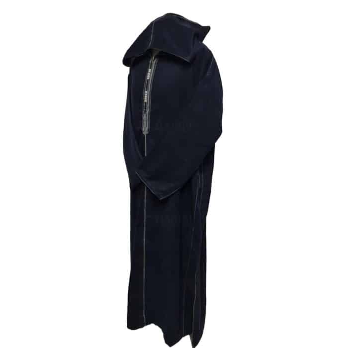 Woolnorml 0040c Moroccan Navy Blue Winter Wool Blend Hooded Long Sleeves Thobe Djellaba (4)