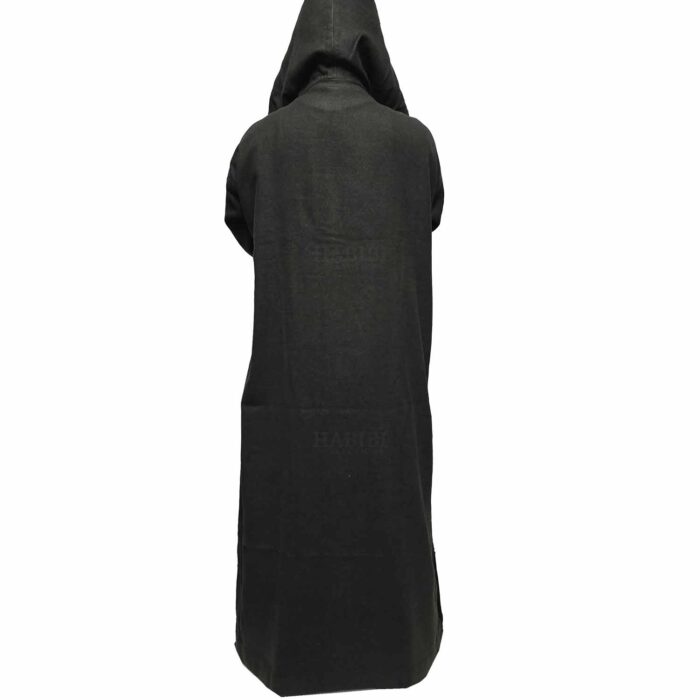 Woolnorml 20026 Moroccan Winter Wool Blend Olive Green Long Sleeve Hooded Thobe Djellaba(6)
