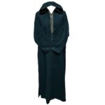 Woolwpc 002 Moroccan Dark Green Cotton Malifa Wool Blend Long Sleeve Hooded Jubba Thobe Djellaba (2)