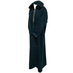 Woolwpc 002 Moroccan Dark Green Cotton Malifa Wool Blend Long Sleeve Hooded Jubba Thobe Djellaba (4)