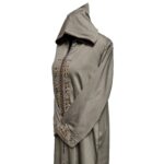 Women Moroccan Greycotton Malifa Wool Blend Long Sleeve Hooded Djellaba Jalabiya (15)