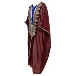 Women's 3 Quarter Sleeve Arabian Bisht Burgundy Cloak Arab Dress Thobe Islam Robe Eid (1)