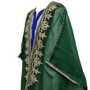 Women's 3 Quarter Sleeve Arabian Bisht Dark Green Cloak Arab Dress Thobe Islam Robe Eid (1)