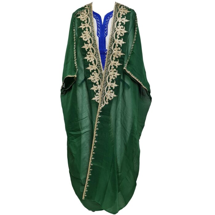 Women's 3 Quarter Sleeve Arabian Bisht Dark Green Cloak Arab Dress Thobe Islam Robe Eid (2)