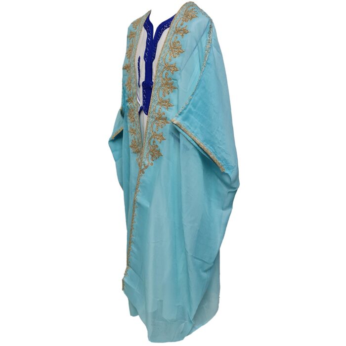 Women's 3 Quarter Sleeve Arabian Bisht Green Peach Cream Cloak Arab Dress Thobe Islam Robe Eid (1)