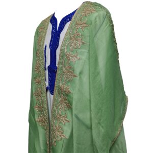 Women's 3 Quarter Sleeve Arabian Bisht Light Green Cloak Arab Dress Thobe Islam Robe Eid (1)