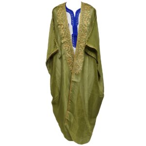 Women's 3 Quarter Sleeve Arabian Bisht Olive Green Cloak Arab Dress Thobe Islam Robe Eid (2)