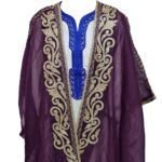 Women's 3 Quarter Sleeve Arabian Bisht Purple Cloak Arab Dress Thobe Islam Robe Eid (3)