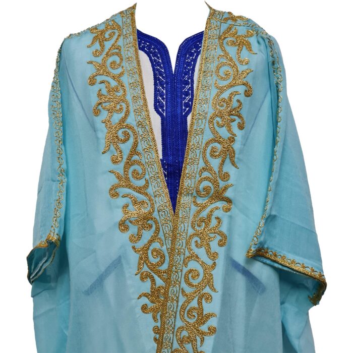 Women's 3 Quarter Sleeve Arabian Bisht Turquoise Peach Cream Cloak Arab Dress Thobe Islam Robe Eid (11)