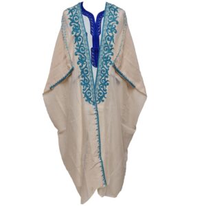 Women's 3 Quarter Sleeve Arabian Bisht Turquoise Peach Cream Cloak Arab Dress Thobe Islam Robe Eid (13)