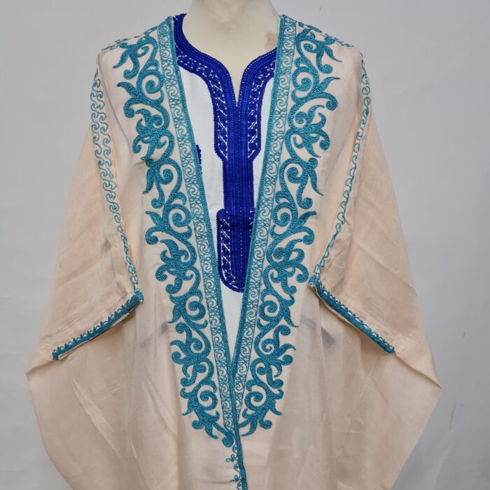 Women's 3 Quarter Sleeve Arabian Bisht Turquoise Peach Cream Cloak Arab Dress Thobe Islam Robe Eid (14)