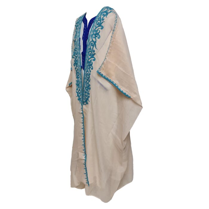 Women's 3 Quarter Sleeve Arabian Bisht Turquoise Peach Cream Cloak Arab Dress Thobe Islam Robe Eid (15)