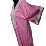 Women's Moroccan Pink Cotton Short Sleeve Tunic Kaftan Beach Cover Up (9)