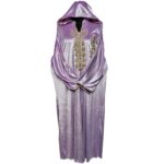 Women's Moroccan Premium Lilac Velvet Long Sleeve Hooded Dress Kaftan Djellaba (13)