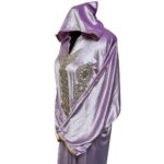 Women's Moroccan Premium Lilac Velvet Long Sleeve Hooded Dress Kaftan Djellaba (16)