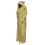 Women's Moroccan Yellow Multi Stripes Long Sleeve Hooded Cotton Blend Kaftan Djellaba (4)