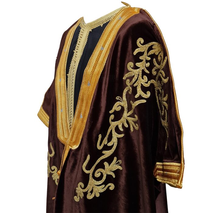 Women's Velvet Long Sleeve Arabian Bisht Cloak Arab Dress Thobe Islam Robe Eid (1)