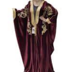 Women’s Velvet Long Sleeve Arabian Bisht Cloak Arab Dress Thobe Islam Robe Eid