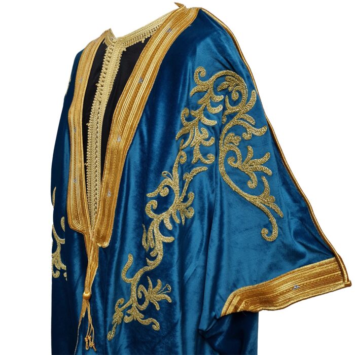 Women's Velvet Long Sleeve Arabian Bisht Cloak Arab Dress Thobe Islam Robe Eid (4)